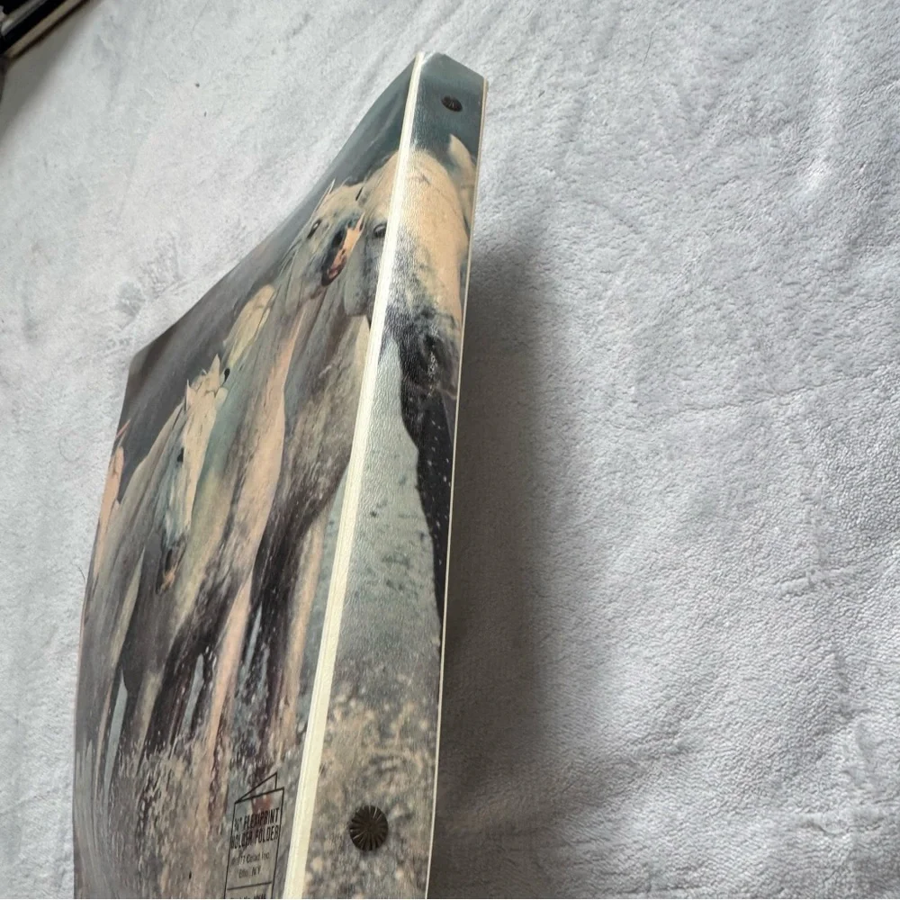 Vintage‎ 1977 Colad Horses Flexiprint Folder ¾” Binder Buffalo NY USA